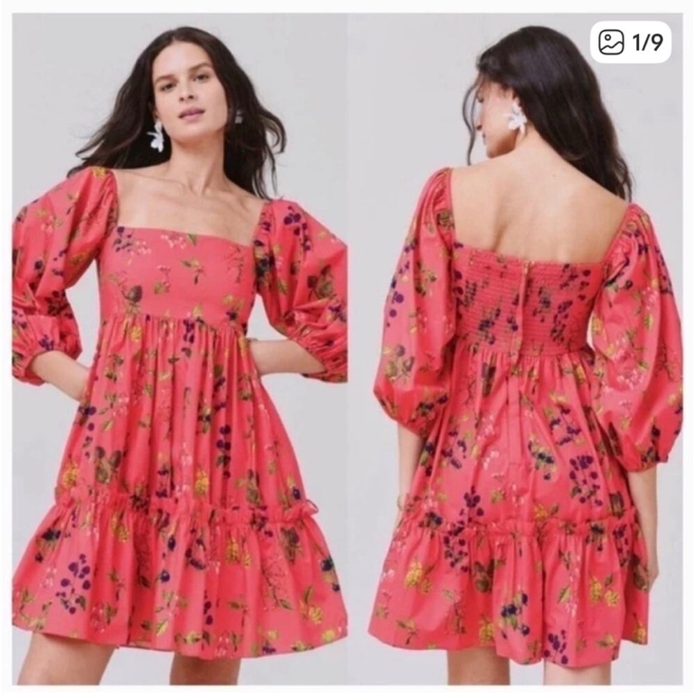 Cara Cara Dress Sip Sip Mini in Botanical Coral Floral - Picture 2 of 5